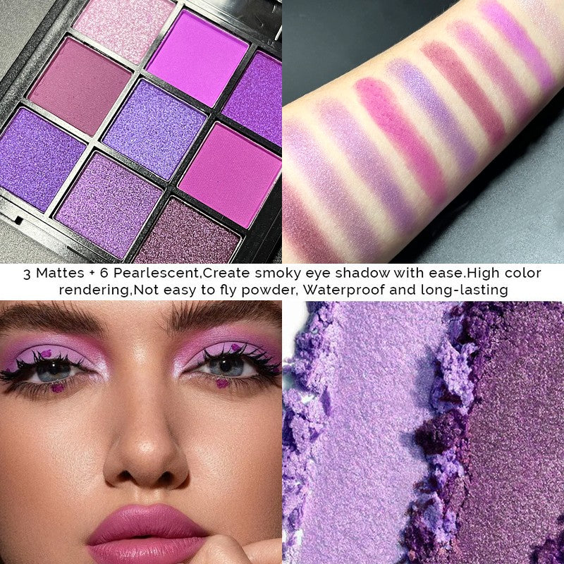 Paleta de sombras com 9 cores