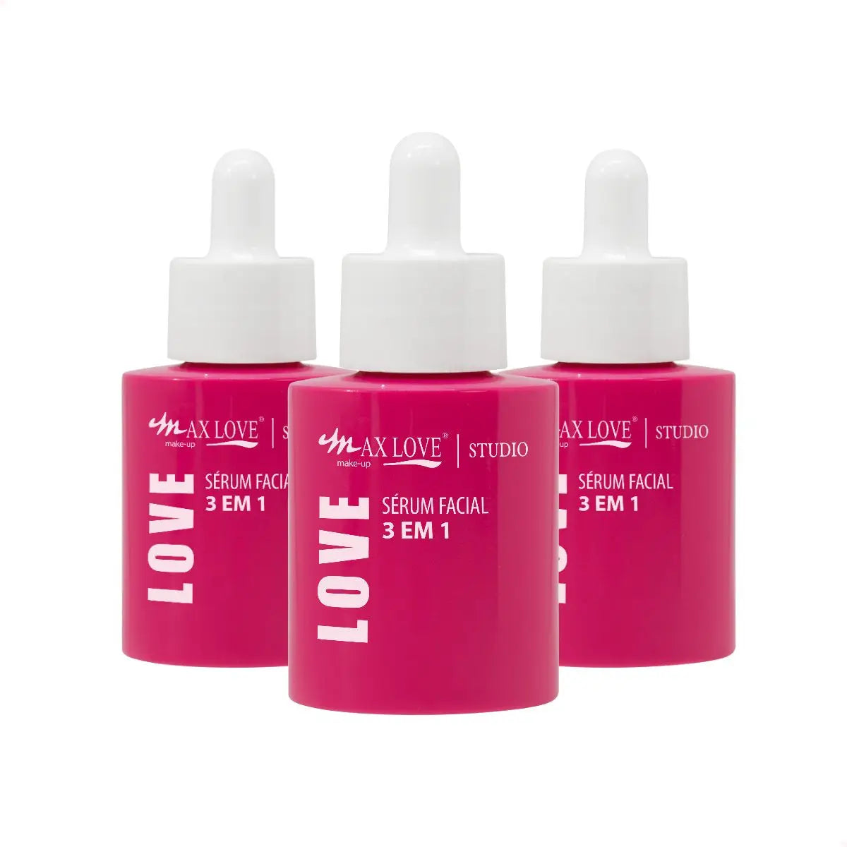 Sérum Facial 3 em 1 Vitamina C Rosa Mosqueta Ácido Hialurônico 30ml - Max Love