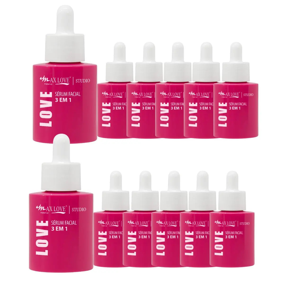 Sérum Facial 3 em 1 Vitamina C Rosa Mosqueta Ácido Hialurônico 30ml - Max Love