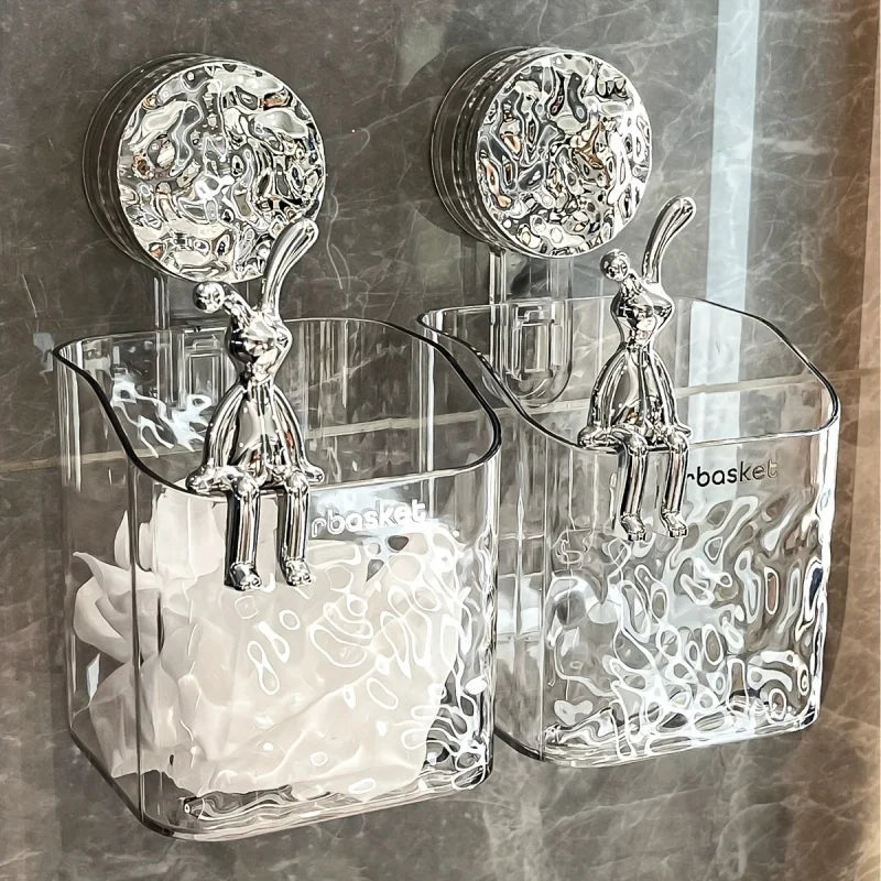 Bathroom Shelf Suction Cup Wall Mount Corner Storage Shelves Shampoo Holder Cosmetic Rack Shower Drain Basket Bathroom Organizer Bathroom shelf