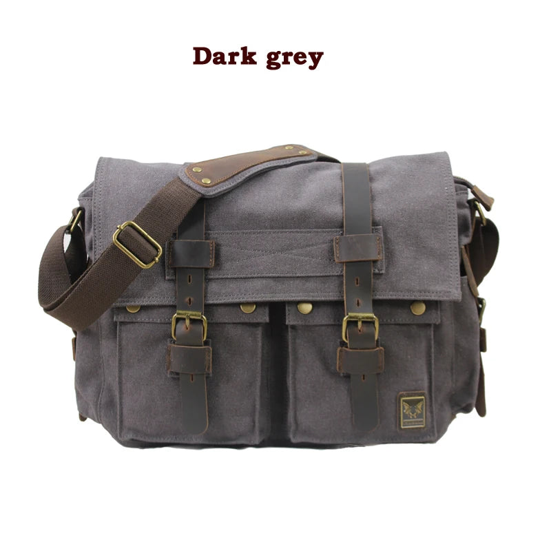 Eu sou lenda will smith lona + couro genuíno dos homens saco do mensageiro lona bolsa de ombro masculino crossbody saco estilingue saco casual mochila