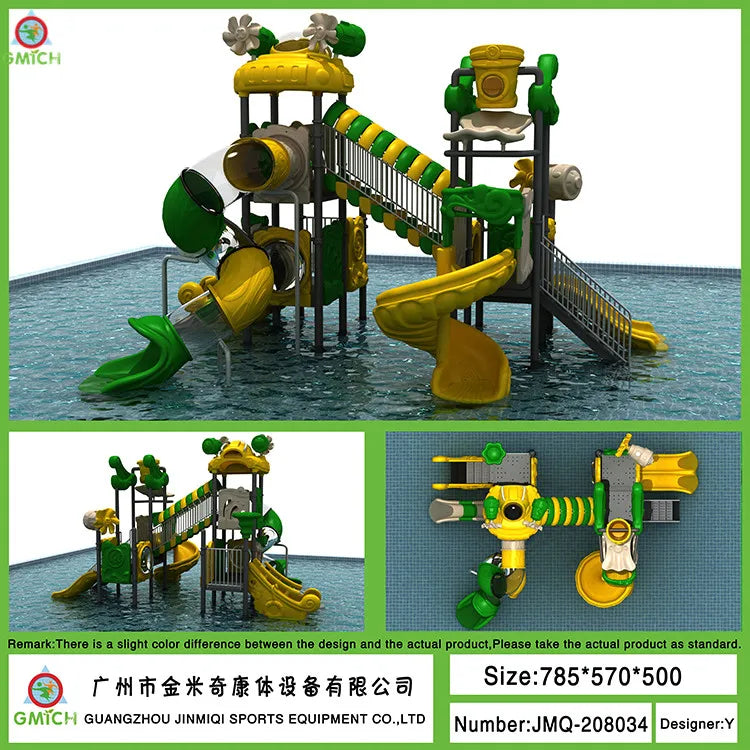 Newest Design High Quality Outdoor Playground Equipment Kids Play Park Water Slide Set Kids Swimming Pool Water Park