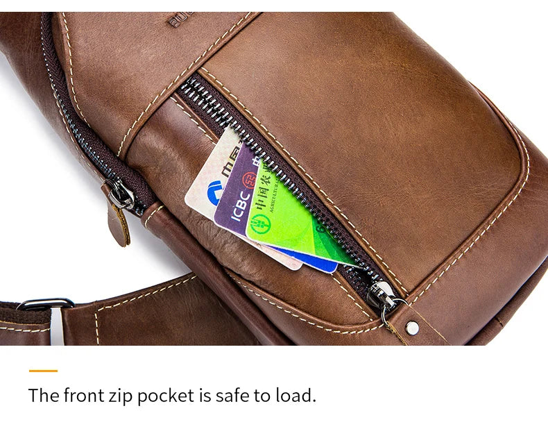 BULLCAPTAIN Sacos De Mensageiro De Couro Saco Casual Dos Homens Para Homens Saco De Peito Marca Designer Multi-Função Fone De Ouvido Jack Pacote De Peito