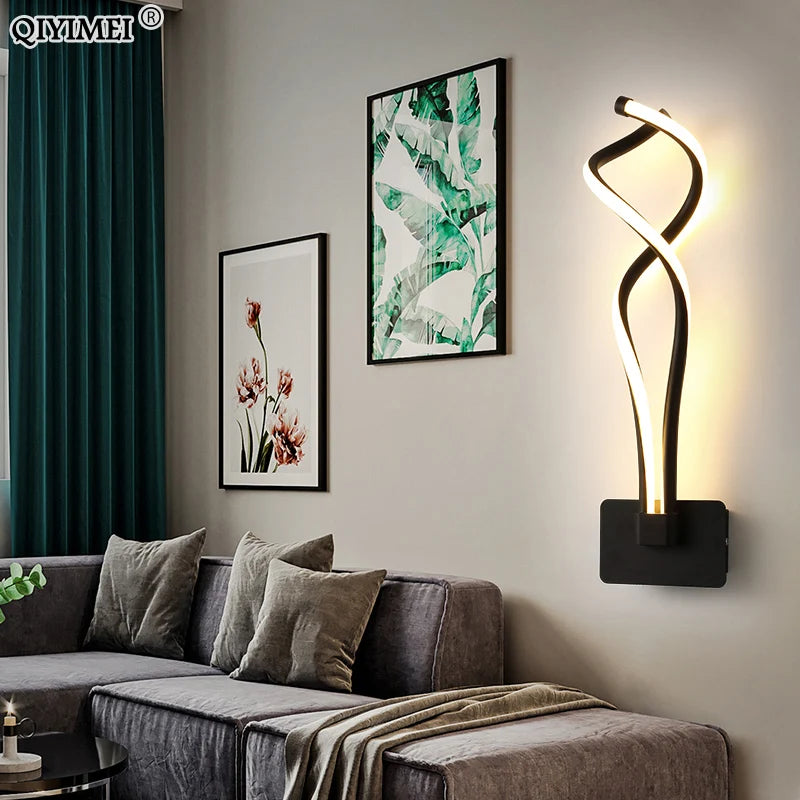 Modern Minimalist Wall Lamps for Living Room, Bedroom, Bedside, Luster, Indoor, LED, Black, White, Corridor, Lighting Decor, AC90V-260V