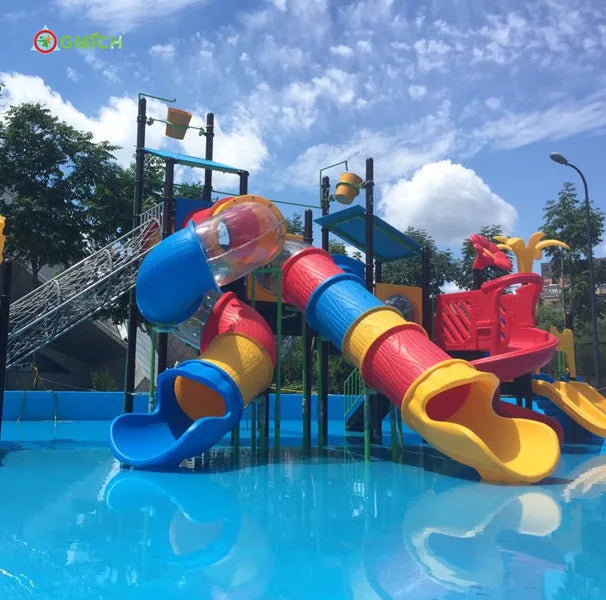 Summer Hot Water Games Kids Water Slide Outdoor Residential Home Use PVC Steel Swimming Pool JMQ-007072
