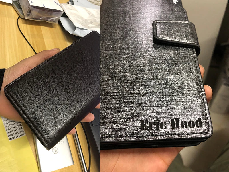 Baellery carteiras masculinas estilo longo titular do cartão de alta qualidade masculino bolsa com zíper grande capacidade marca carteira de couro do plutônio para homem