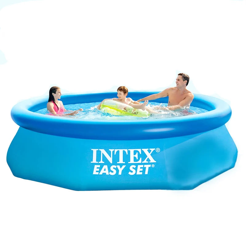 Stock in EU Warehouse INTEX 8ft 244x76cm 2420L PVC Waterproof Battery Powered Round Blue Family Summer Pool for Children