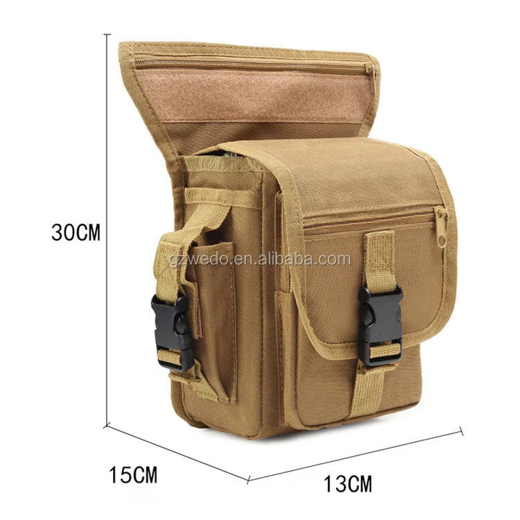 Outdoor Sports Molle Drop Leg Bag Tactical Waist Pack Leg Travel Belt Bag for Riding, Motorcycle, Hiking Hunting Camping Cycling
