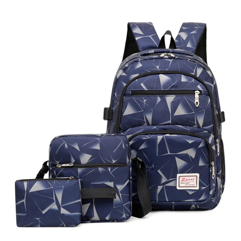 3 pçs/set mochilas masculinas sacos de escola para as mulheres 2024 meninos um ombro grande estudante saco viagem dos homens mochila escolar
