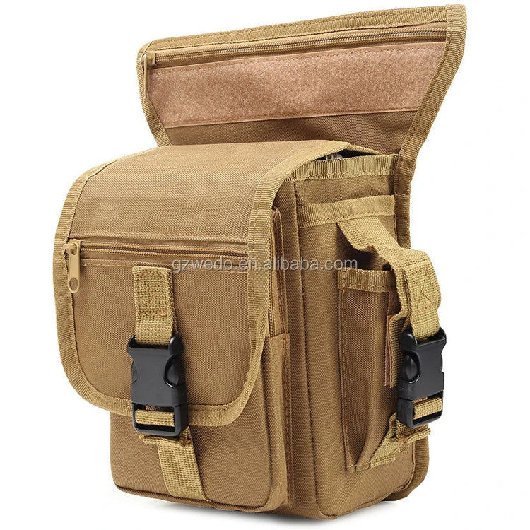 Outdoor Sports Molle Drop Leg Bag Tactical Waist Pack Leg Travel Belt Bag for Riding, Motorcycle, Hiking Hunting Camping Cycling