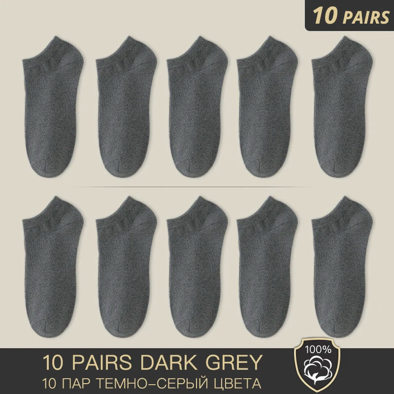 HSS-Meias finas e respiráveis masculinas no show, meias curtas pretas para estudantes, meias de verão de alta qualidade, marca, 100% algodão, tamanho 39-44