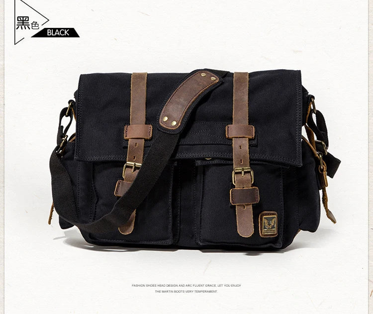 Eu sou lenda will smith lona + couro genuíno dos homens saco do mensageiro lona bolsa de ombro masculino crossbody saco estilingue saco casual mochila