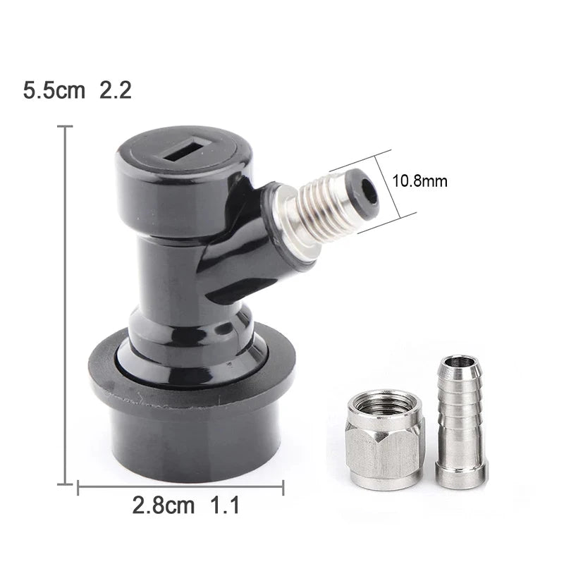 Beer Barrel Dispenser Ball Lock Keg Disconnect Liquid/Gas Connectors 1/4'' for Ball Lock Keg Swivel Nut Homebrew Tools