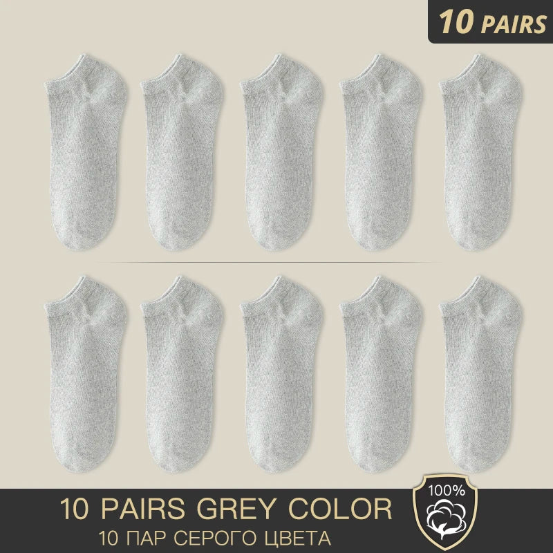 HSS-Meias finas e respiráveis masculinas no show, meias curtas pretas para estudantes, meias de verão de alta qualidade, marca, 100% algodão, tamanho 39-44