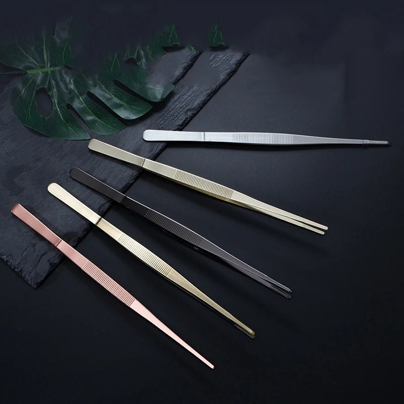 Kitchen tongs and stainless steel bar, food tongs, kitchen, medical tongs, copper/gold/black, plated bar tool