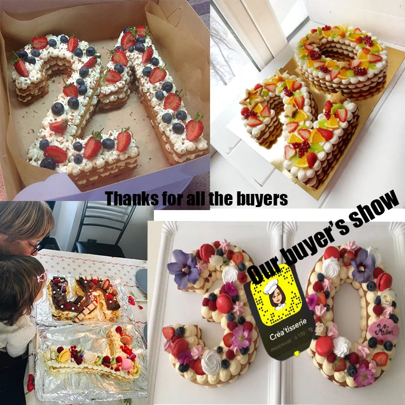 Molde de pastelaria para decoração do bolo, Pet 0-8 Números, Cake Maker, Ferramentas De Bolo De Aniversário, Molde de pastelaria para cozimento, 4 ", 6", 8 ", 10", 12 ", 14"