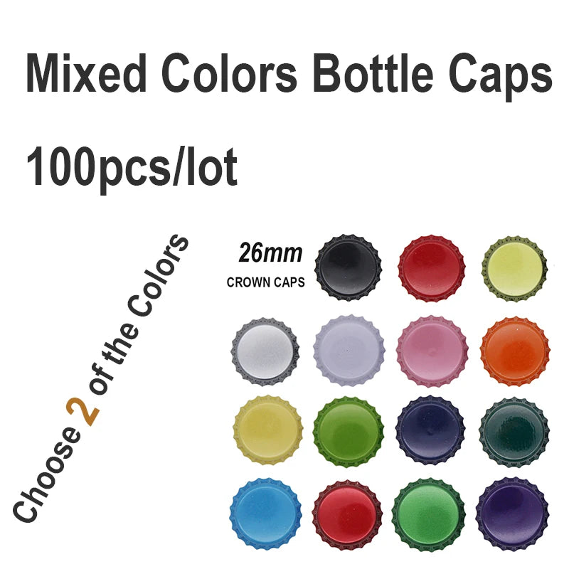 100 pcs/lot 26mm Crown Caps Homebrew Beer Caps Craft Beer Bottling