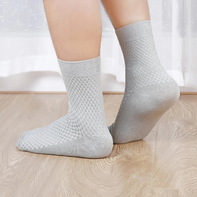 10 pares de meias masculinas de fibra de bambu de alta qualidade negócios respirável desodorante meias de compressão longo tamanho grande eur 38-46