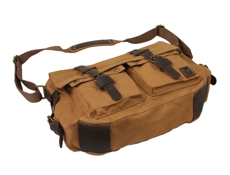 Nova moda de couro do vintage lona saco do mensageiro dos homens algodão lona crossbody bolsa de ombro masculino estilingue ocasional lazer