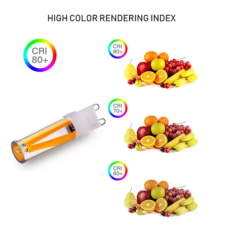 Lâmpada led g9 regulável, 110v, 220v, 2w, 4w, filamento cob, substituição de 30w 40w, luzes halógenas para iluminação de lustre doméstico