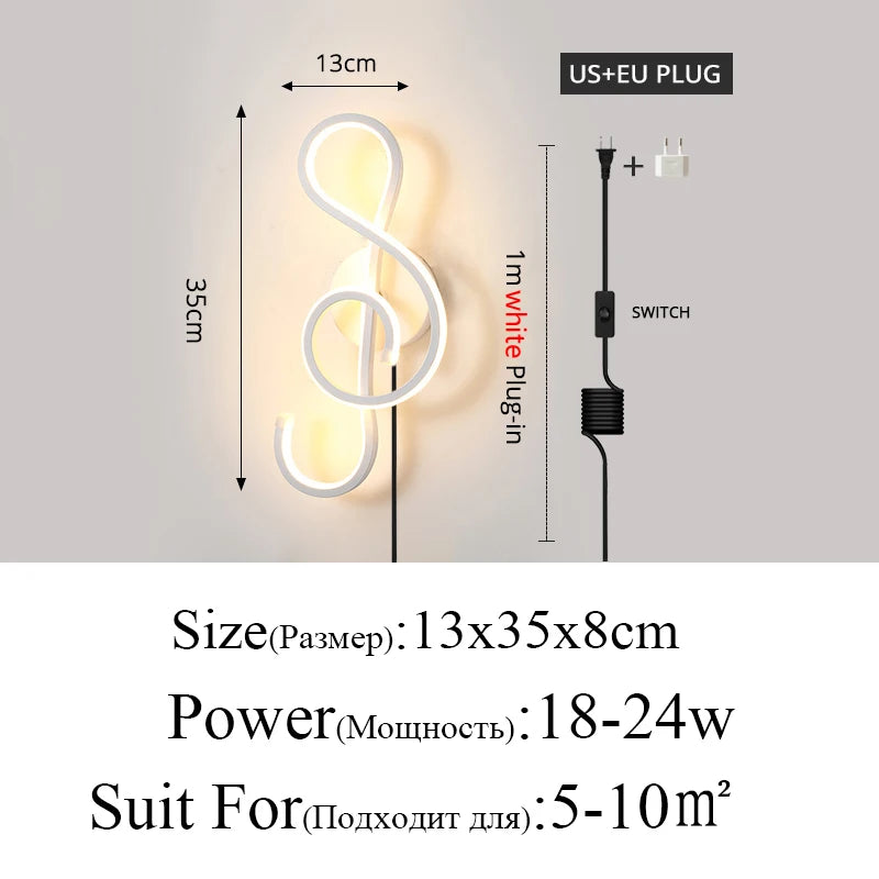 Modern Minimalist Wall Lamps for Living Room, Bedroom, Bedside, Luster, Indoor, LED, Black, White, Corridor, Lighting Decor, AC90V-260V