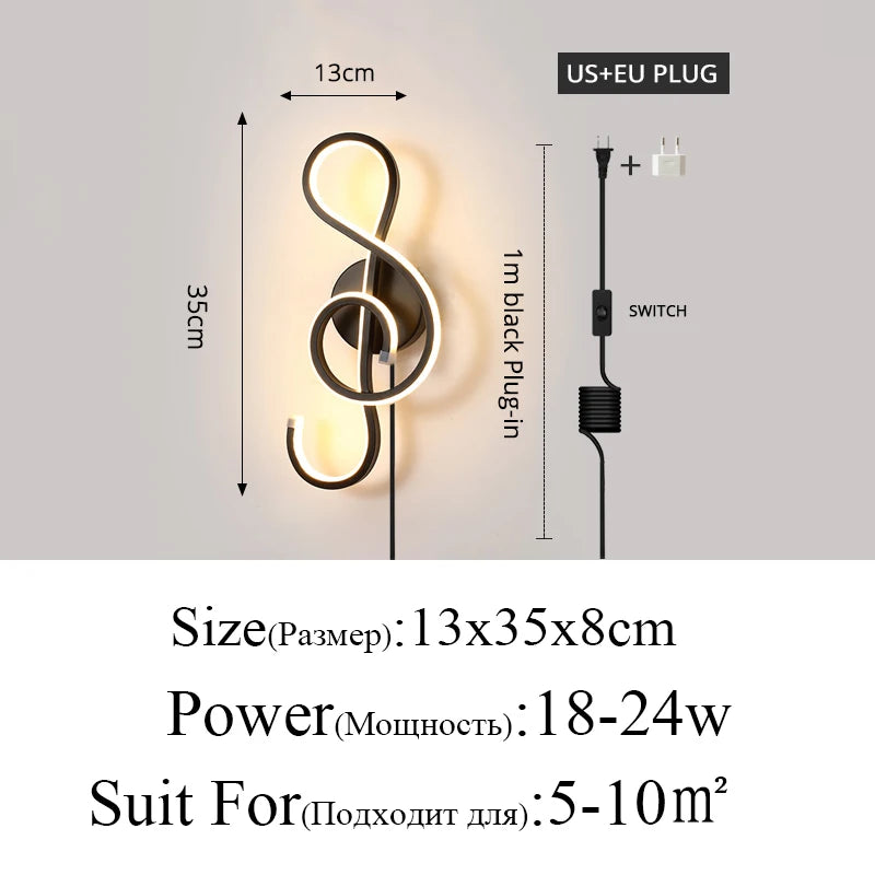 Modern Minimalist Wall Lamps for Living Room, Bedroom, Bedside, Luster, Indoor, LED, Black, White, Corridor, Lighting Decor, AC90V-260V