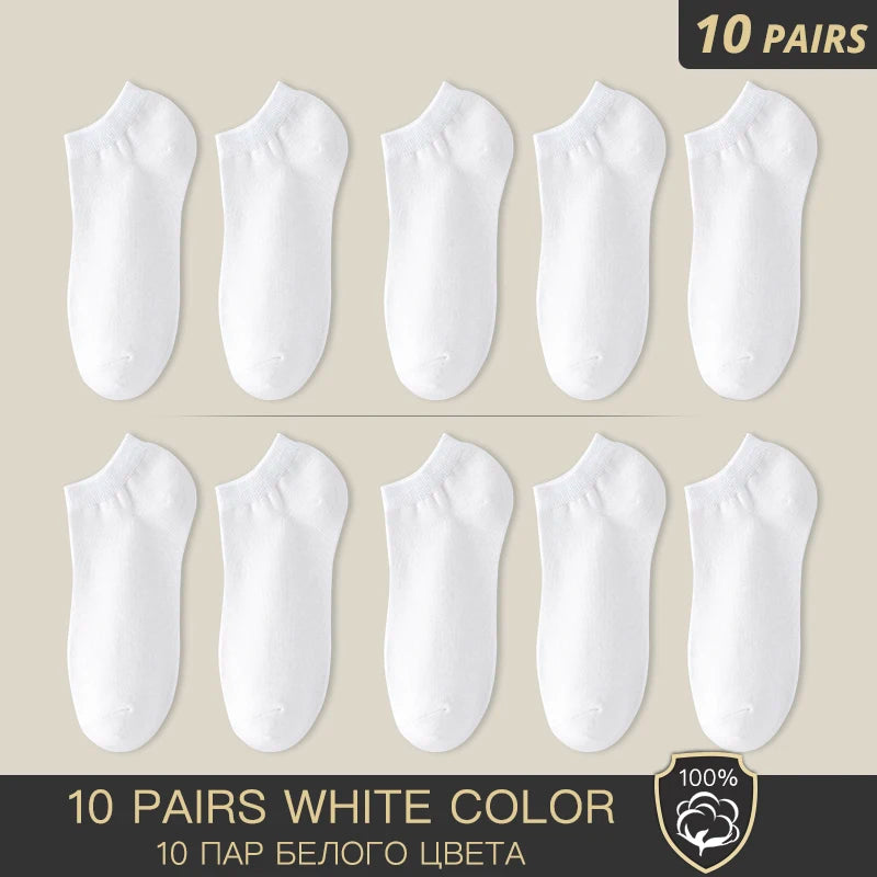 HSS-Meias finas e respiráveis masculinas no show, meias curtas pretas para estudantes, meias de verão de alta qualidade, marca, 100% algodão, tamanho 39-44