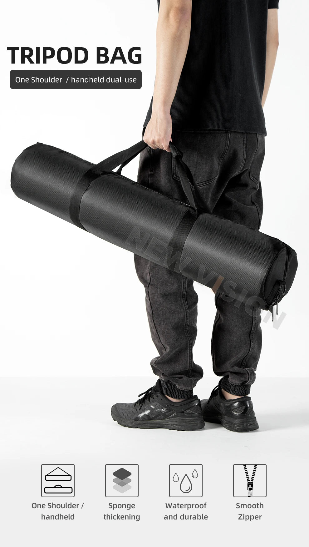 55/60/65/70/75/80/100/125cm acolchoado câmera monopé tripé saco de transporte caso/suporte de luz saco de transporte/guarda-chuva softbox saco de transporte