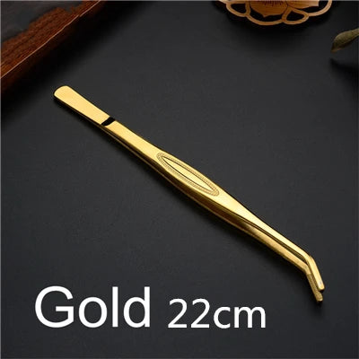 Pinça de cozinha e barra de aço inoxidável, pinça para alimentos, cozinha, pinça médica, cobre/ouro/preto, ferramenta de barra banhada