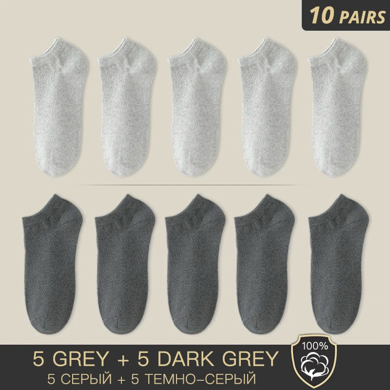 HSS-Meias finas e respiráveis masculinas no show, meias curtas pretas para estudantes, meias de verão de alta qualidade, marca, 100% algodão, tamanho 39-44