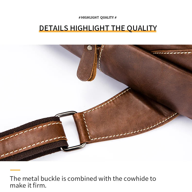 BULLCAPTAIN Sacos De Mensageiro De Couro Saco Casual Dos Homens Para Homens Saco De Peito Marca Designer Multi-Função Fone De Ouvido Jack Pacote De Peito