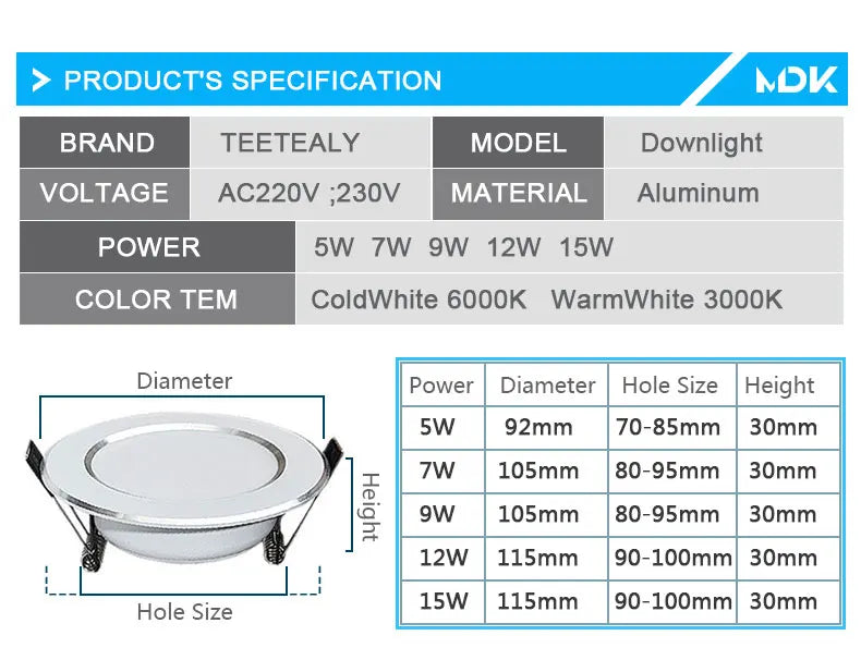 4 pçs à prova dwaterproof água led downlights 5w 7 9 12 15 regulável para baixo luz ponto ao ar livre 4000k lâmpada do teto para lâmpada do banheiro