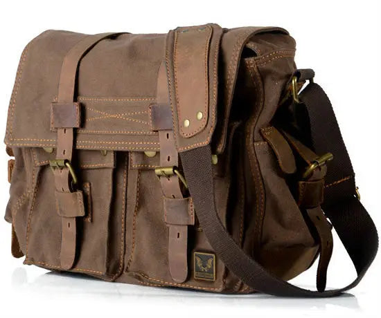 Eu sou lenda will smith lona + couro genuíno dos homens saco do mensageiro lona bolsa de ombro masculino crossbody saco estilingue saco casual mochila