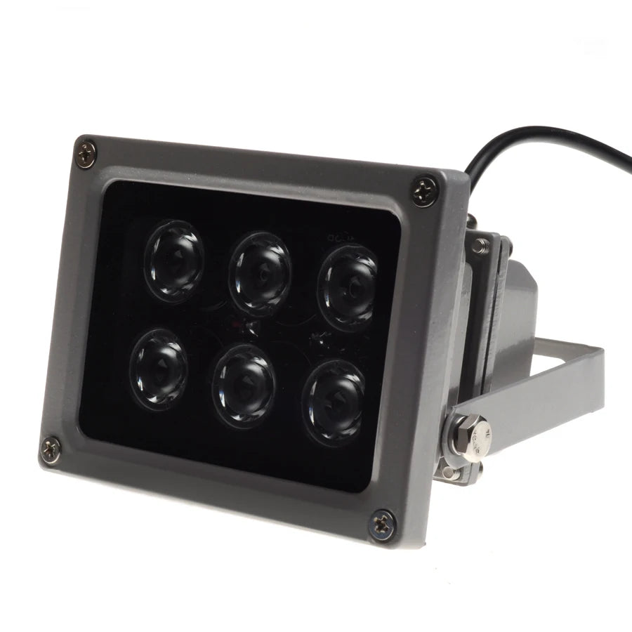 Azishn cctv leds ir iluminador lâmpada infravermelha 6 pçs matriz led ir ao ar livre à prova dwaterproof água visão noturna cctv luz de preenchimento para câmera cctv