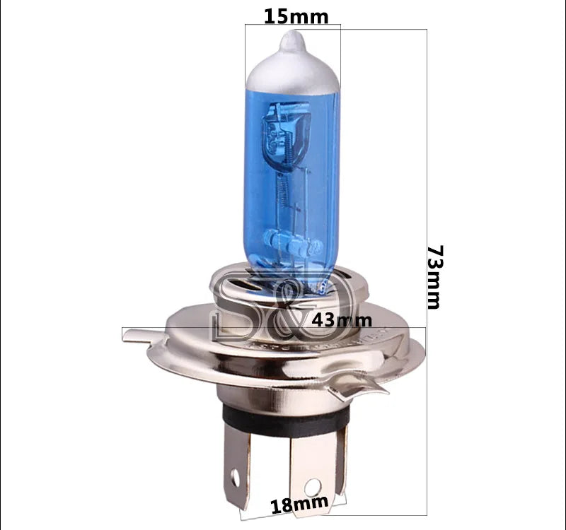 Lâmpada halógena h4, 100w, 12v, branca, amarela, farol de neblina, alta potência, fonte de luz para carro, estacionar