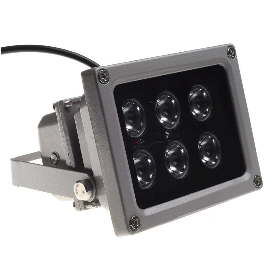 Azishn cctv leds ir iluminador lâmpada infravermelha 6 pçs matriz led ir ao ar livre à prova dwaterproof água visão noturna cctv luz de preenchimento para câmera cctv