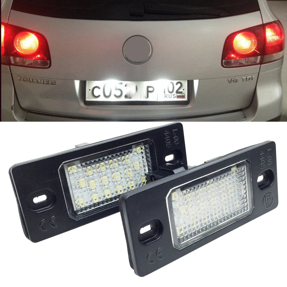 LED License Plate Light, Tail Lamps for VW Tiguan 09-12 Golf 5 Touareg MK1 Passat B5.5 Porsche Cayenne 955 957 02-10, 2PCs