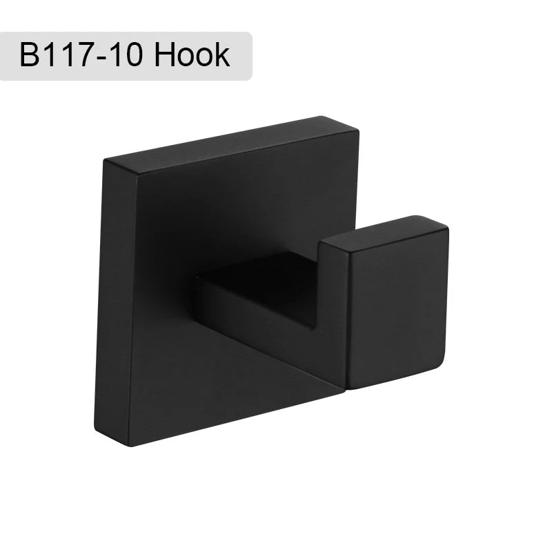 Preto fosco hardware do banheiro 304 aço inoxidável toalheiro suporte de papel higiênico suporte de sabão líquido barra de toalha acessórios de banheiro