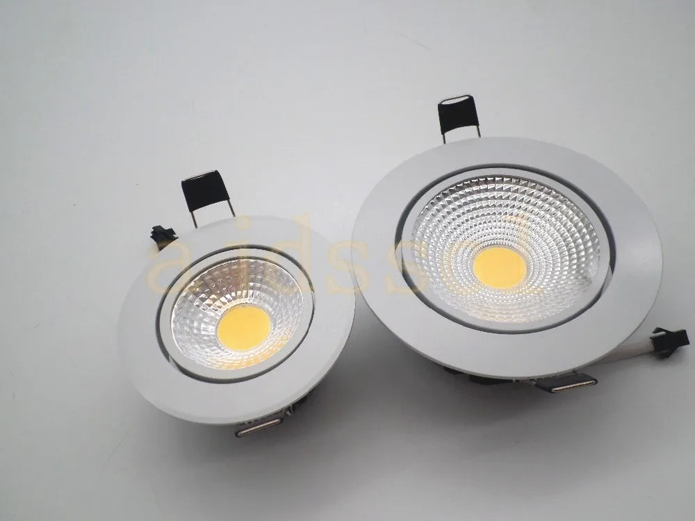 Luminária LED Embutida Super Brilhante, Spot LED Regulável COB 3W 5W 7W 12W, Luz Spot LED, Luminária de Teto para Decoração, AC/DC 12V
