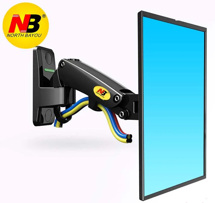 Nb f120 17-27 "alumínio gs mola de gás 360 girar movimento completo tv suporte de montagem na parede monitor lcd suporte de montagem na parede suporte de tela