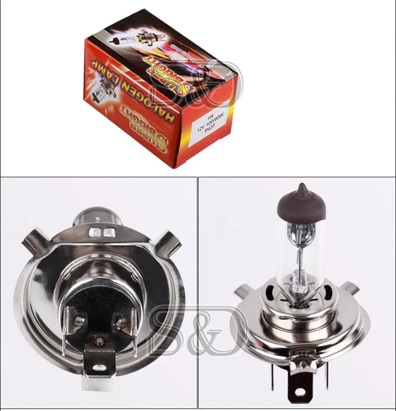 Lâmpada halógena h4, 100w, 12v, branca, amarela, farol de neblina, alta potência, fonte de luz para carro, estacionar