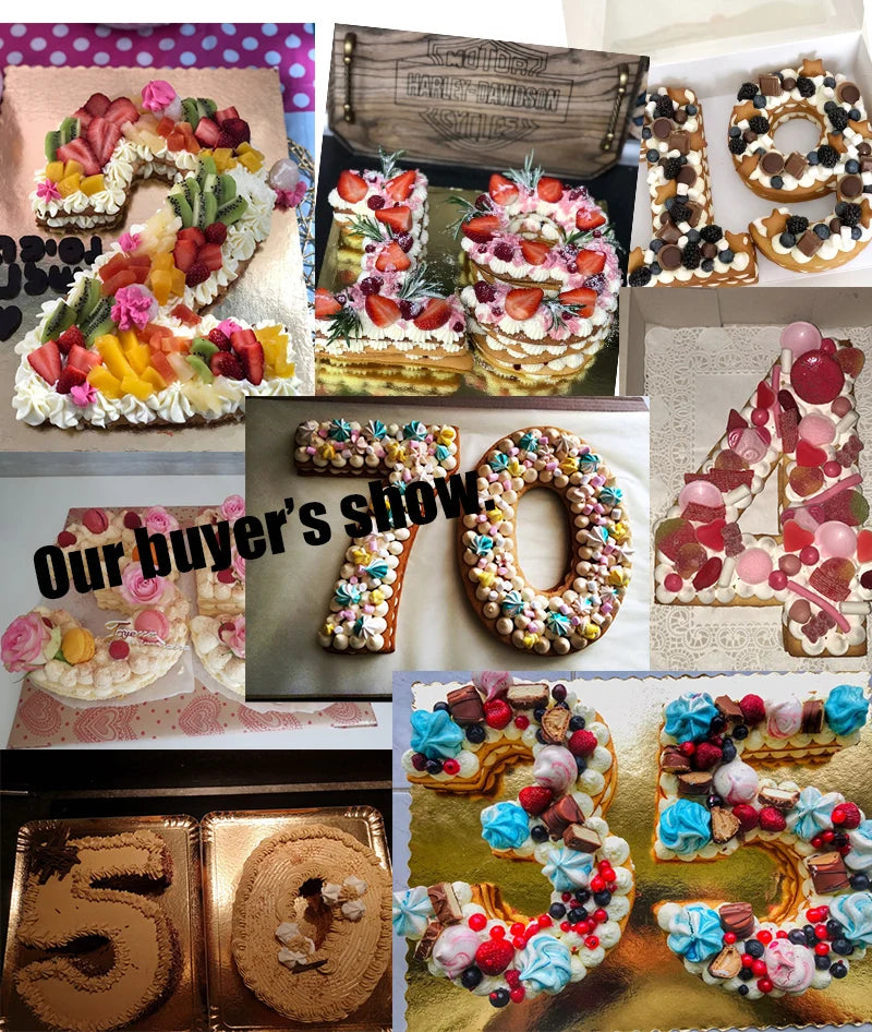 Cake Decorating Pastry Mold, Pet 0-8 Numbers, Cake Maker, Birthday Cake Tools, Baking Pastry Mold, 4", 6", 8", 10", 12", 14"