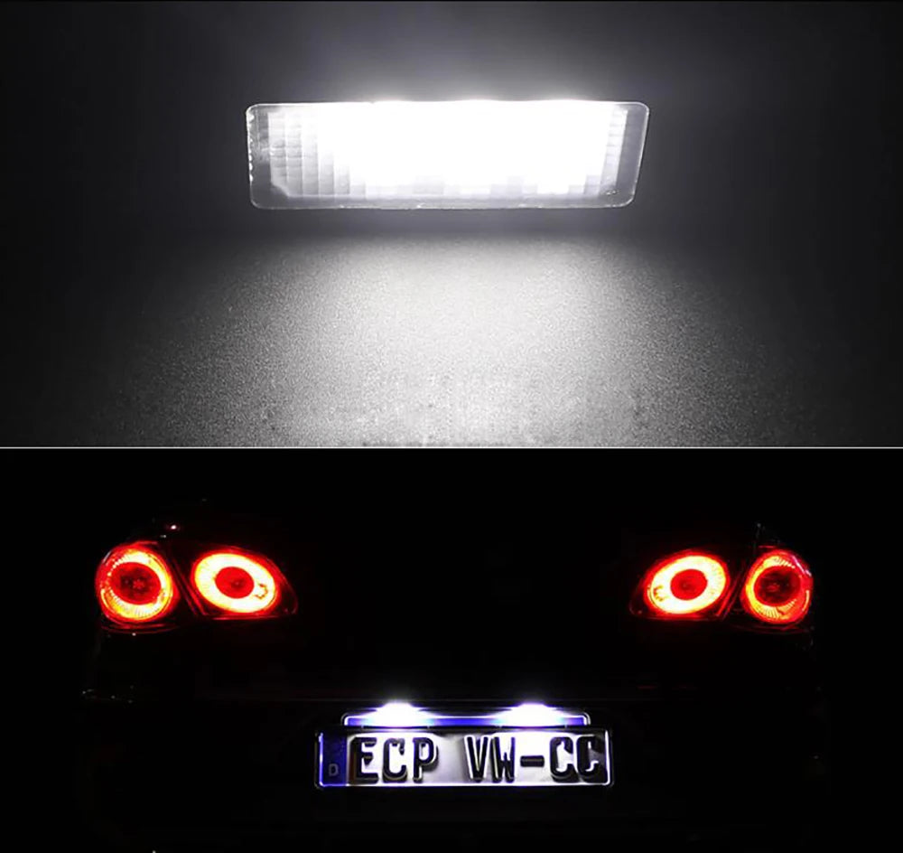 LED License Plate Light, Tail Lamps for VW Tiguan 09-12 Golf 5 Touareg MK1 Passat B5.5 Porsche Cayenne 955 957 02-10, 2PCs