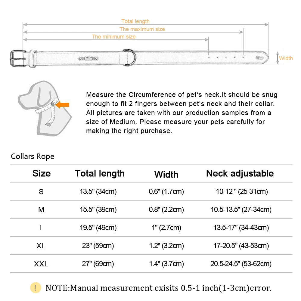 Personalized Leather Dog Collar, Padded Inner Pet Collar, ID for Small, Medium, or Large Dogs, Pitbull Bulldog