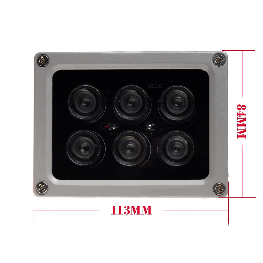 Azishn cctv leds ir iluminador lâmpada infravermelha 6 pçs matriz led ir ao ar livre à prova dwaterproof água visão noturna cctv luz de preenchimento para câmera cctv