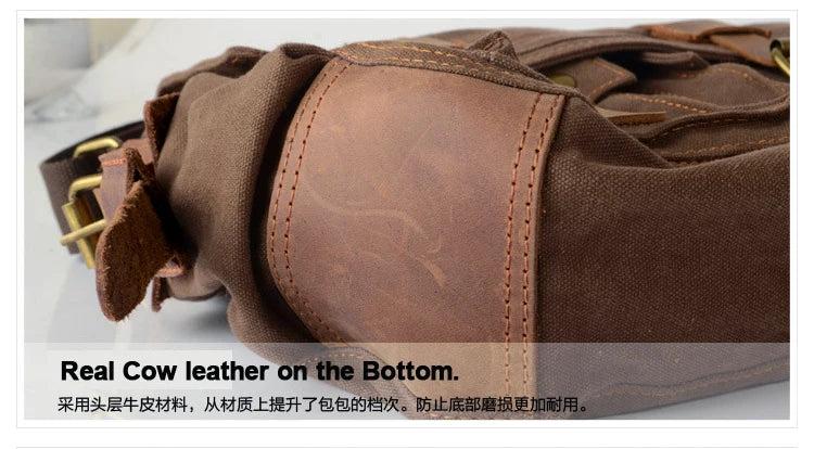 Nova moda de couro do vintage lona saco do mensageiro dos homens algodão lona crossbody bolsa de ombro masculino estilingue ocasional lazer