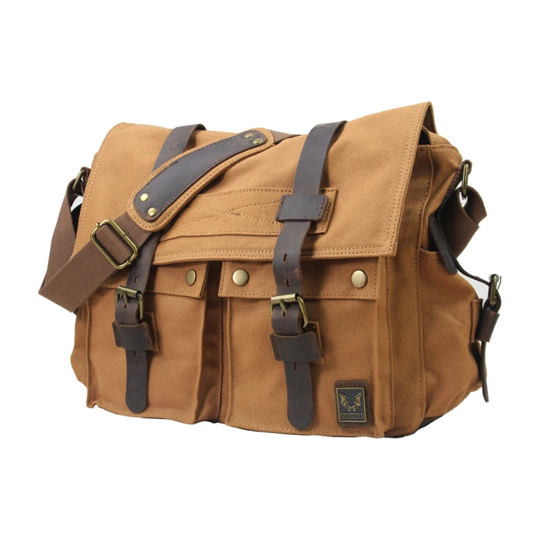 Eu sou lenda will smith lona + couro genuíno dos homens saco do mensageiro lona bolsa de ombro masculino crossbody saco estilingue saco casual mochila