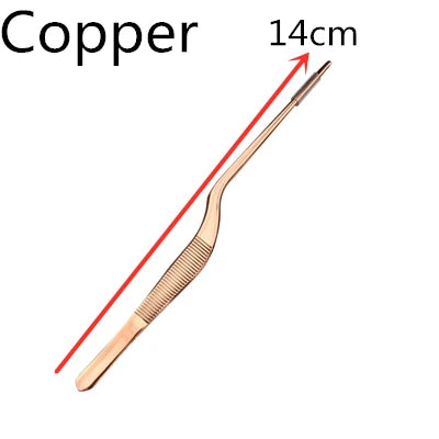 Pinça de cozinha e barra de aço inoxidável, pinça para alimentos, cozinha, pinça médica, cobre/ouro/preto, ferramenta de barra banhada