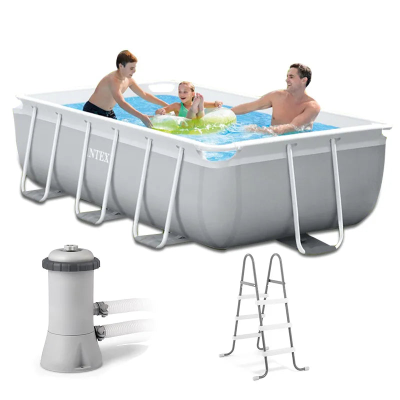 Intex 26784 3M X 1.75M X 0.8M Prism Frame Rectangular Pool Set for Family Use Swimming