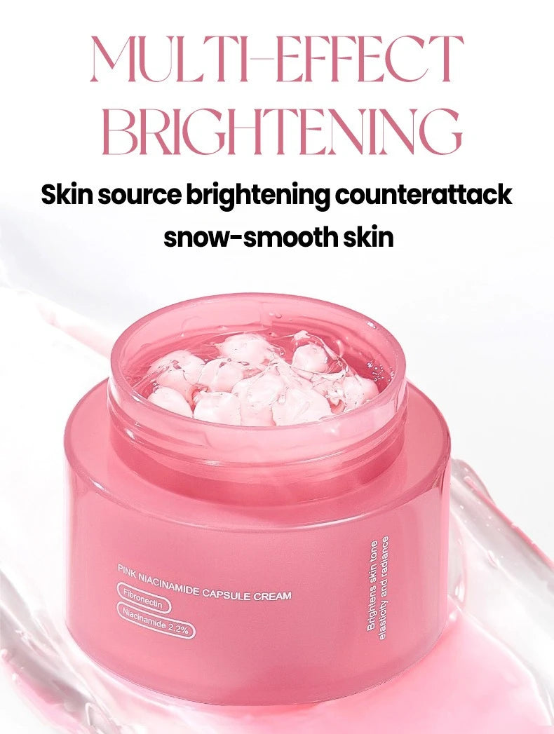 Creme de Colágeno Rosa PDRN com Niacinamida para Tom de Pele Irregular, Hidratante Facial Leve e Não Oleoso